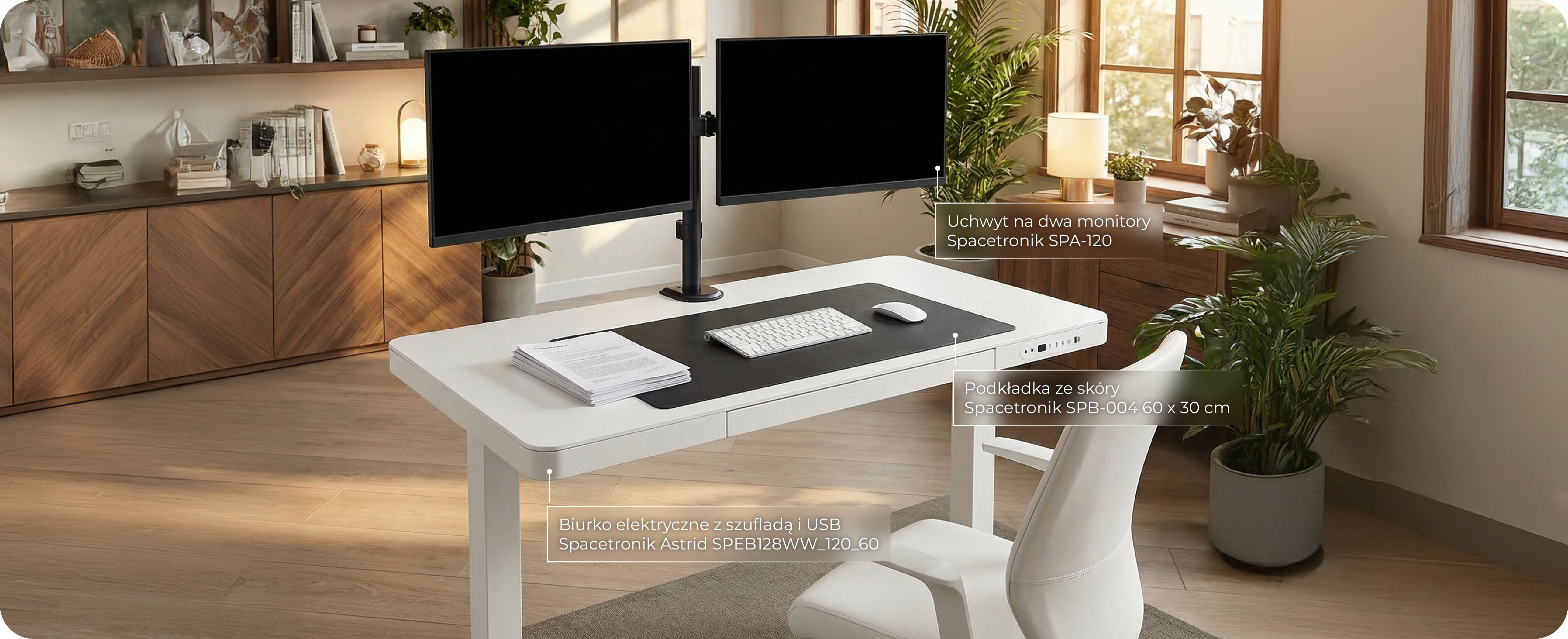 organizacja biurka akcesoria spacetronik